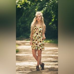 Sunflower Dress with Peek-a-boo Opening